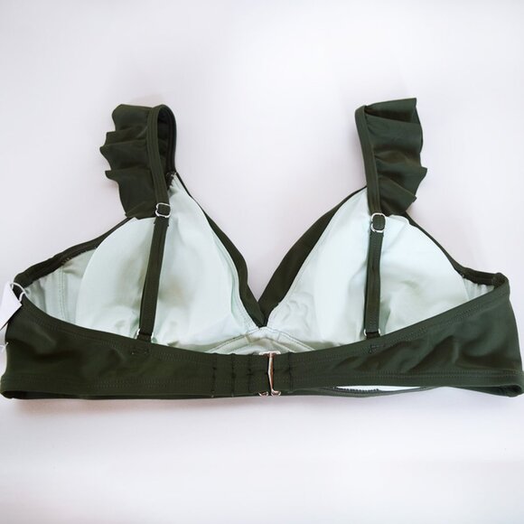 "5/$35" Cupshe Olive Flutter Strap Bikini Top Size L - Picture 10 of 12